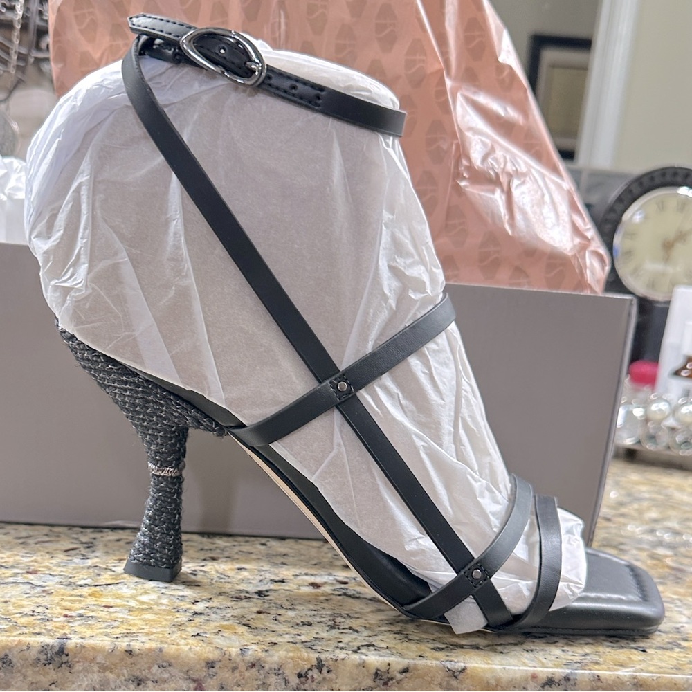 Franco Sarto Black Strappy Heels
